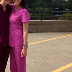 Bright Pink Mauve Greys Anatomy Scrubs XS/S